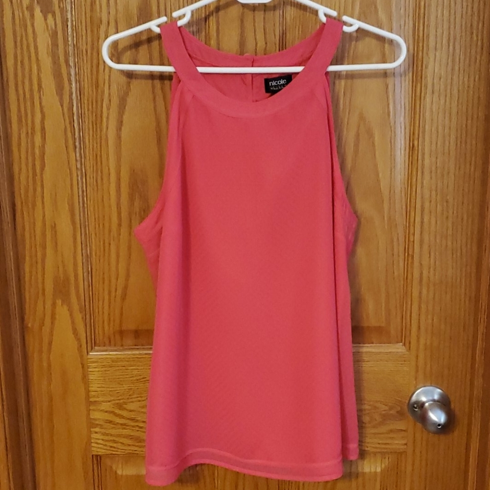 Bright pink tank top